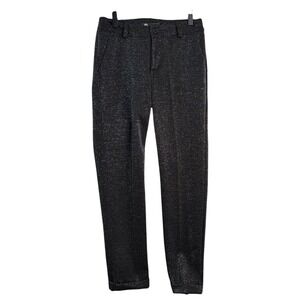M Made in Italy Black Metallic Shimmer Trousers Size Small Sparkle Pants